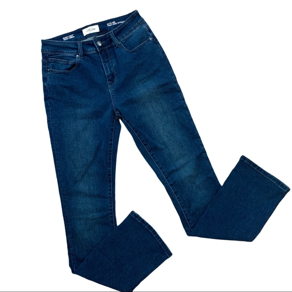 LOLA  KATE MLB High Rise Straight Stretch Dark Denim Denim Blue Jeans 29